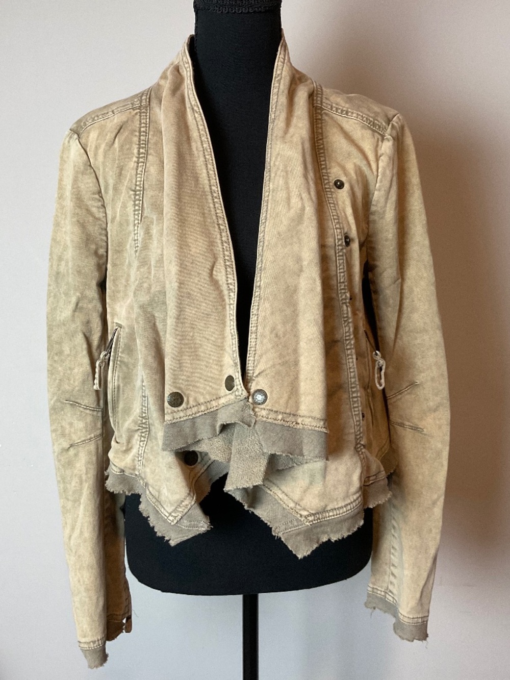 Free People Collapsing Twill Military Moto Jacket